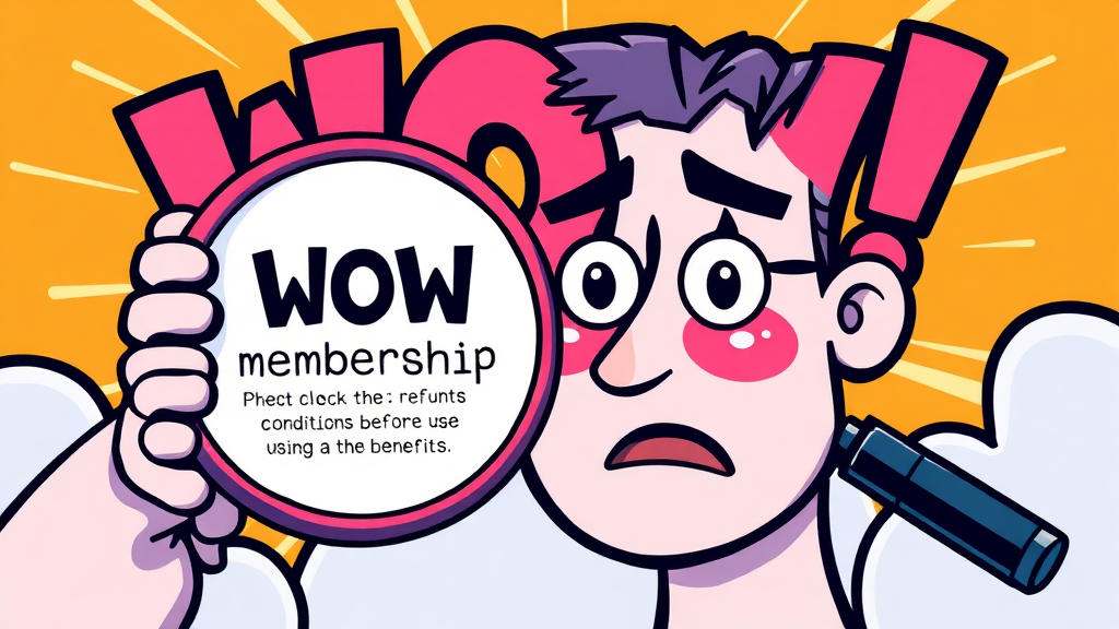 환불 조건, 꼼꼼히 확인 (cartoon 스타일)