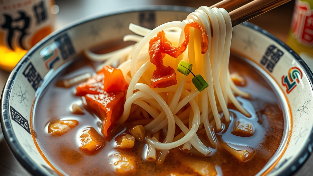 라면 맛 평가 및 후기 (realistic 스타일)