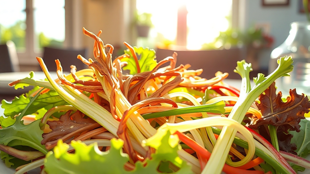 황제채, 궁채나물 소개 (illustration 스타일)