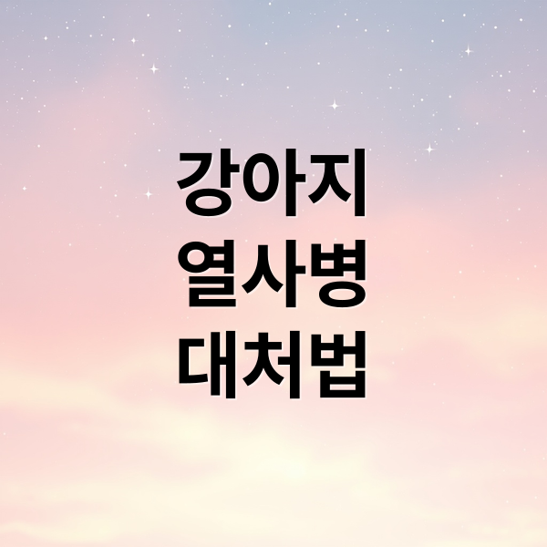 강아지
열사병
대처법 (강아지 열사병 증상과 여름철 예방법)