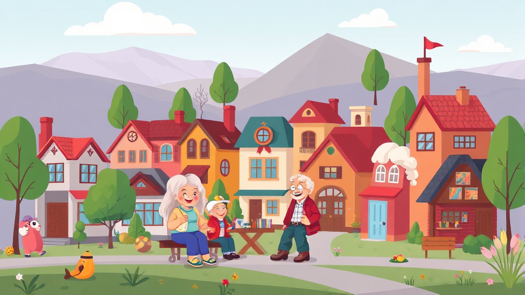 실버타운 생활 및 적응 전략 (illustration 스타일)