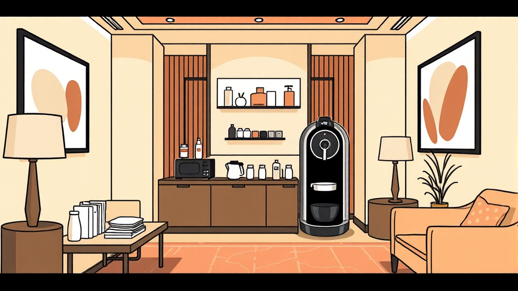 체크인/아웃 & 부대시설 안내 (illustration 스타일)