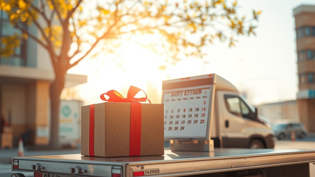 추석 택배 마감 안내 (realistic 스타일)