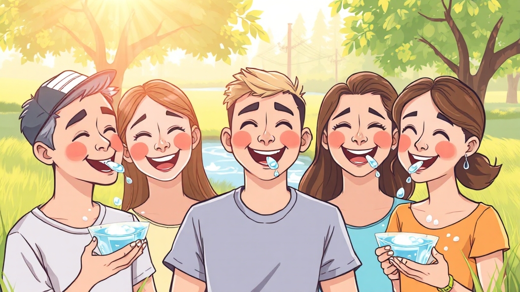 아침 소금물 가글, 왜 좋을까요? (cartoon 스타일)