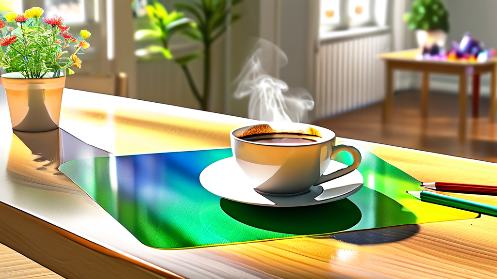 투명함과 실용성: 데스커 책상 커버의 매력 (realistic 스타일)