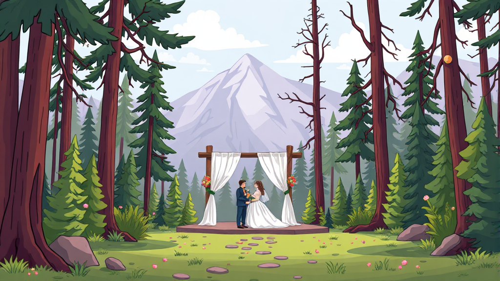 국립공원 숲 결혼식, 어디서 올릴 수 있을까? 예식 장소 탐색 (cartoon 스타일)