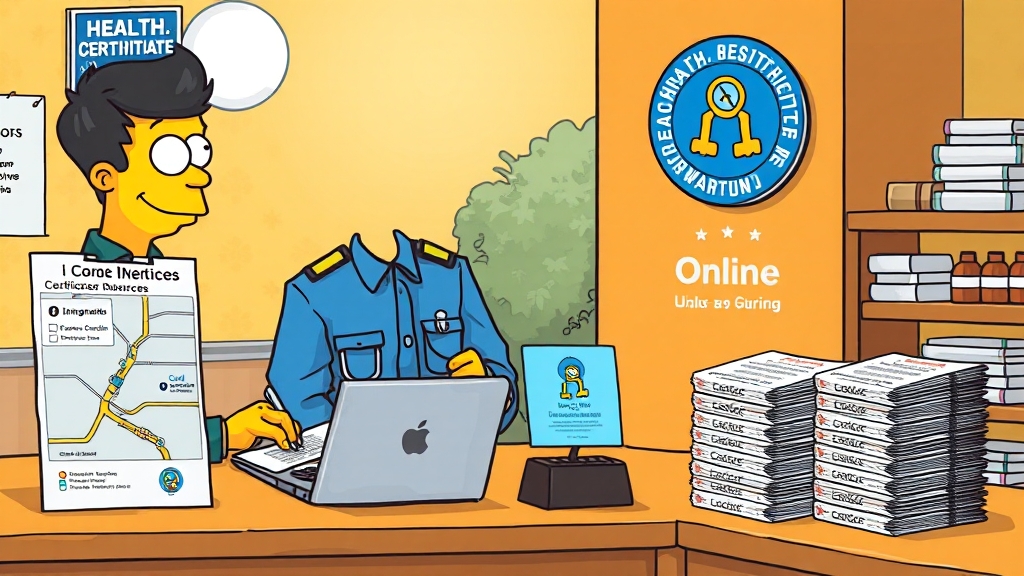 보건증 발급, 어떻게 할까요? (cartoon 스타일)