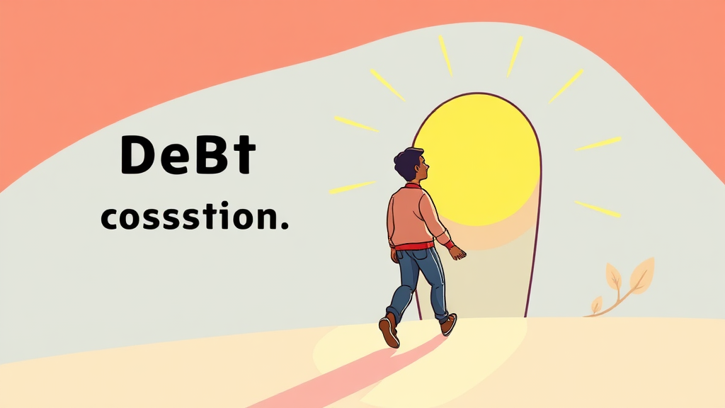 채무 문제 해결 전문가 상담 (cartoon 스타일)