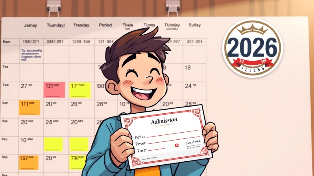 2026 수시 일정 핵심 정리 (cartoon 스타일)