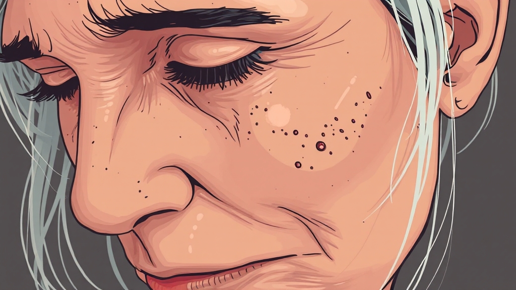 갱년기 피부 변화 원인 (illustration 스타일)