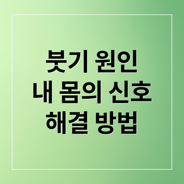 붓기 원인
내 몸의 신호
해결 방법 (윗몸 많이 부었을때)