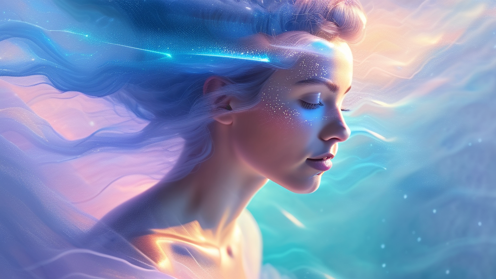 광통신 기술의 발전과 차세대 컴퓨팅 (watercolor 스타일)