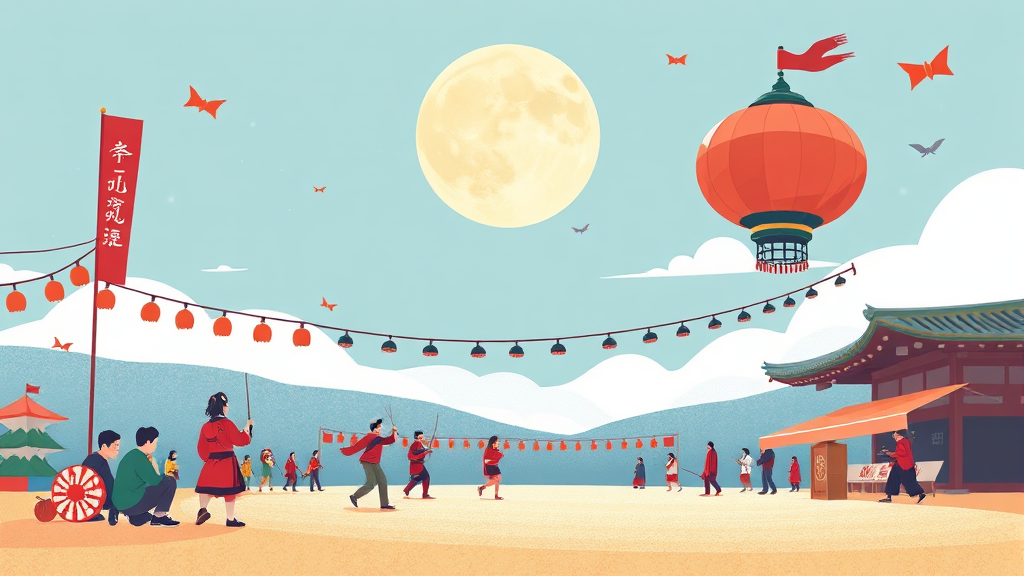 흥미진진한 프로그램: 즐길 거리와 체험 안내 (illustration 스타일)