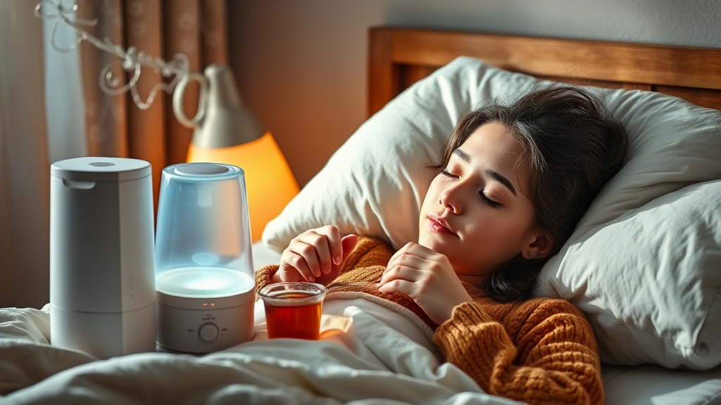 기침 완화를 위한 생활 습관 관리 (realistic 스타일)