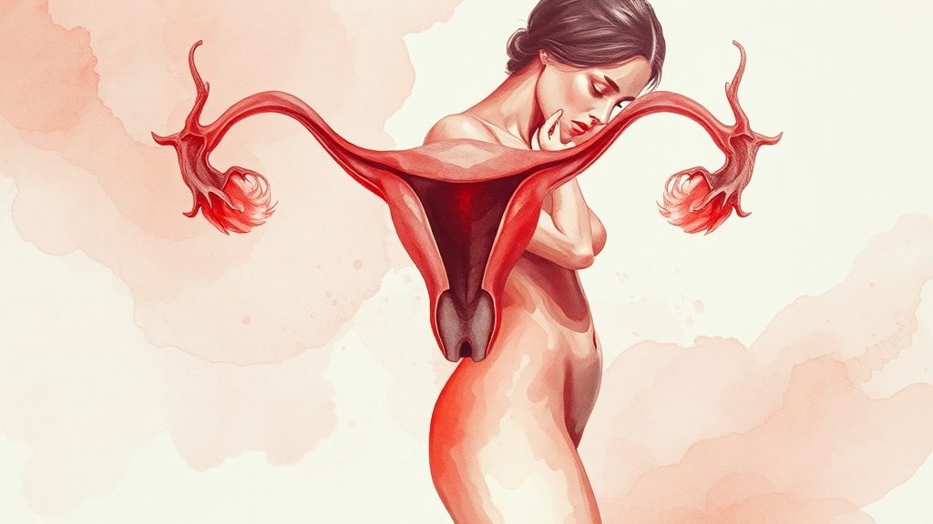 부정출혈의 다양한 원인 (watercolor 스타일)