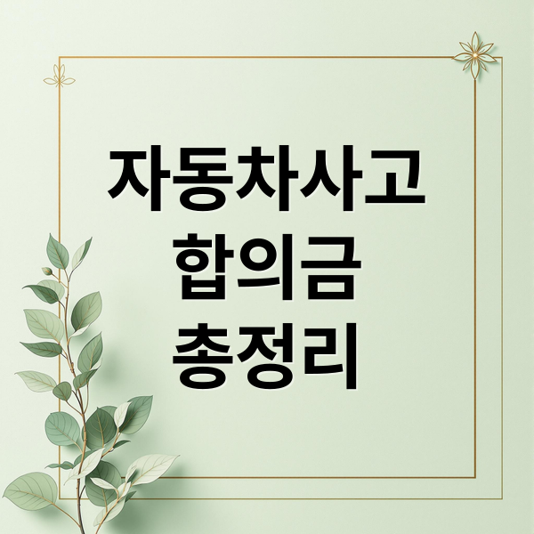 자동차사고
합의금
총정리 (자동차 사고 대인보험 합의금 협상)