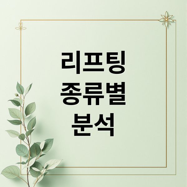 리프팅
종류별
분석 (리프팅 시술 종류, 비용, 후기)
