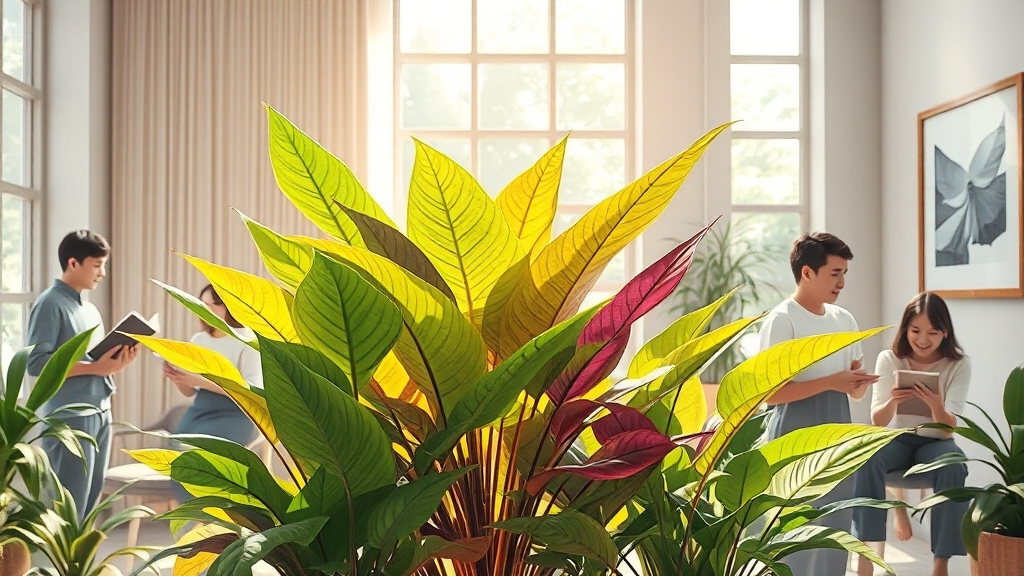 공기정화식물의 효능 (illustration 스타일)