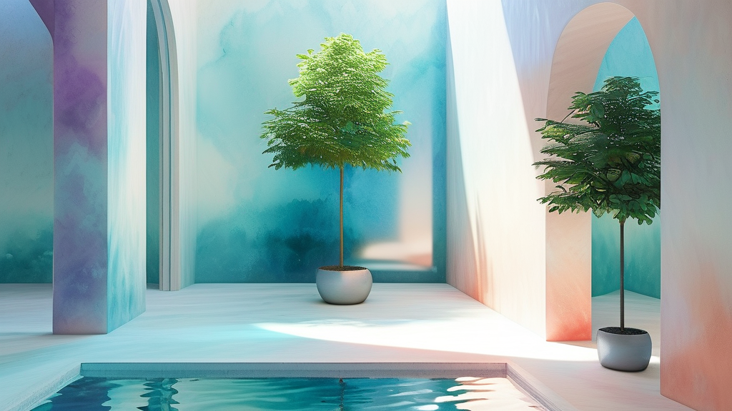 DC형 퇴직연금의 기본 구조와 특징 (watercolor 스타일)