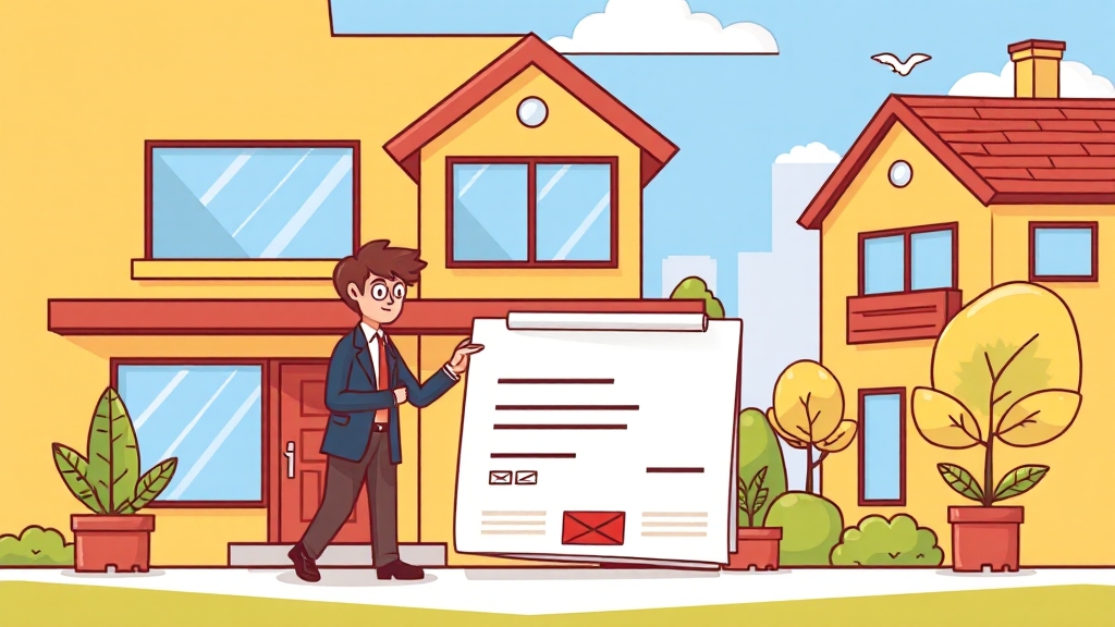 계약 시 임대인 및 공인중개사 확인 (cartoon 스타일)