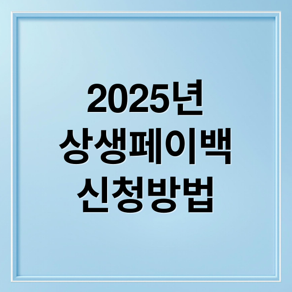 2025년
상생페이백
신청방법 (2025 상생페이백 상생소비복권 신청 환급)