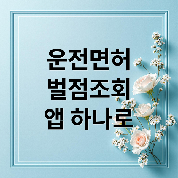 운전면허
벌점조회
앱 하나로 (운전면허 벌점 박물관 예약 민간 앱)