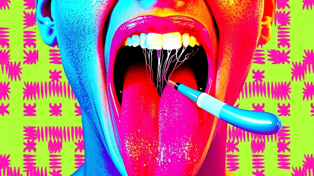 편도결석과 혀 뒷부분 세균 제거 (popart 스타일)