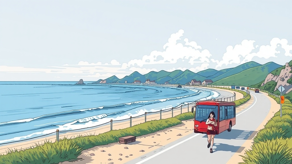 렌터카 없는 제주 여행, 교통비 절약 (illustration 스타일)