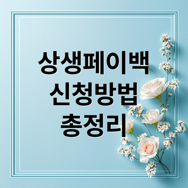 2025년 상생페이백 신청방법 완벽가이드