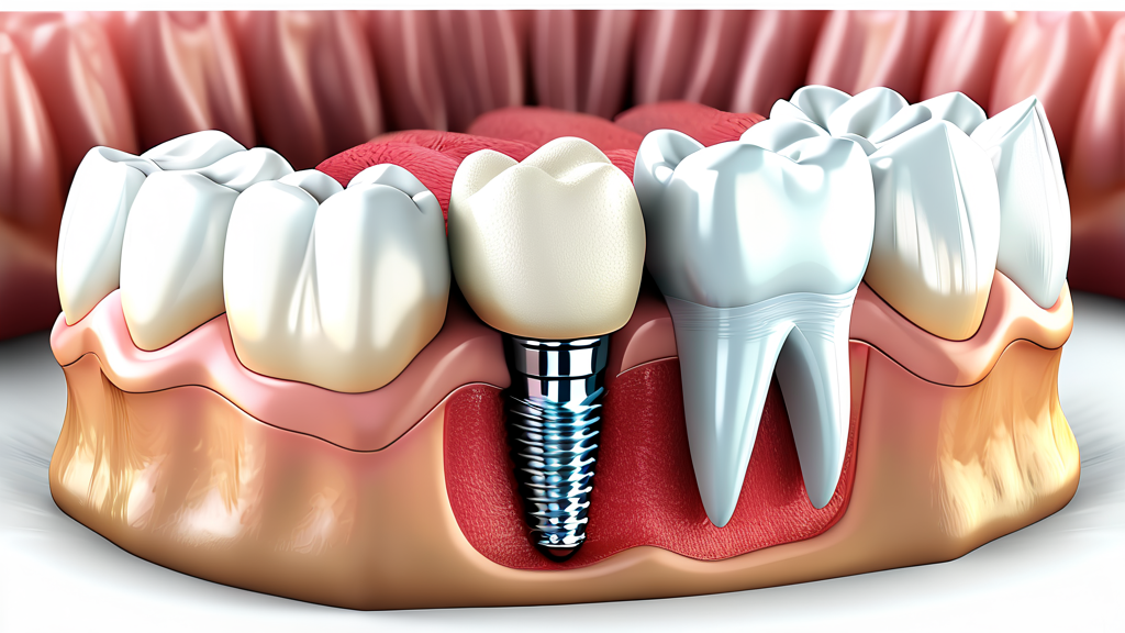 임플란트 시술 과정 및 사후 관리 (illustration 스타일)