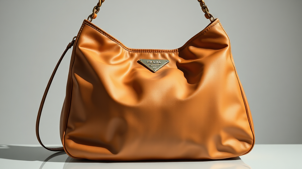 프라다 호보백 디자인 탐구: 소재, 디테일, 그리고 실루엣의 조화 (realistic 스타일)
