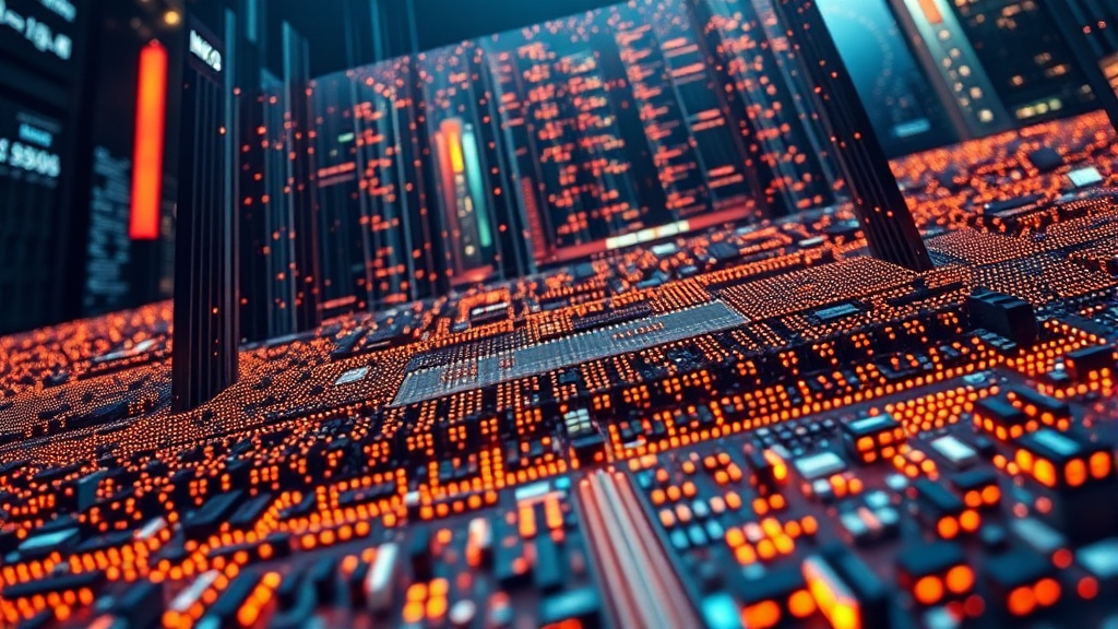 D램 시장 경쟁 심화 (realistic 스타일)