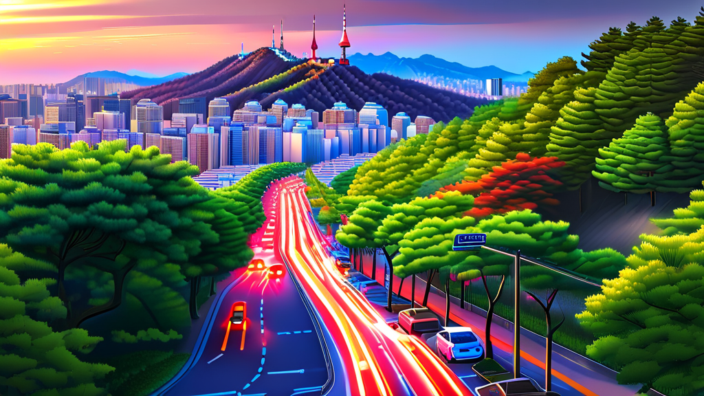 남산 케이블카 타는 곳과 주차 정보 (realistic 스타일)