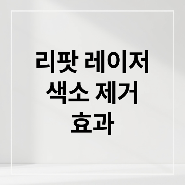 리팟 레이저
색소 제거
효과 (리팟 레이저 비용 효과 주의사항)