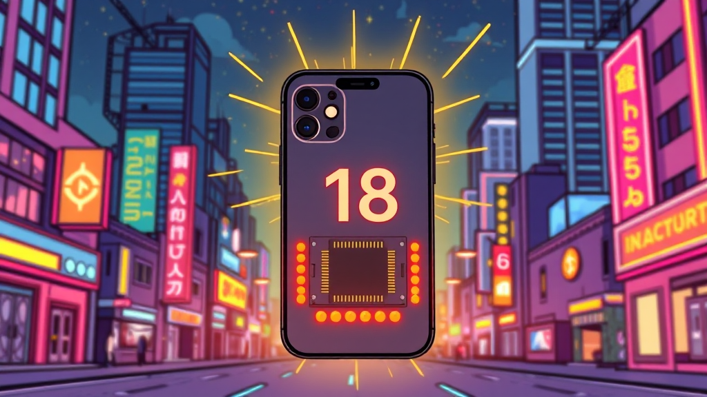 아이폰 16 프로세서 및 성능 분석 (cartoon 스타일)