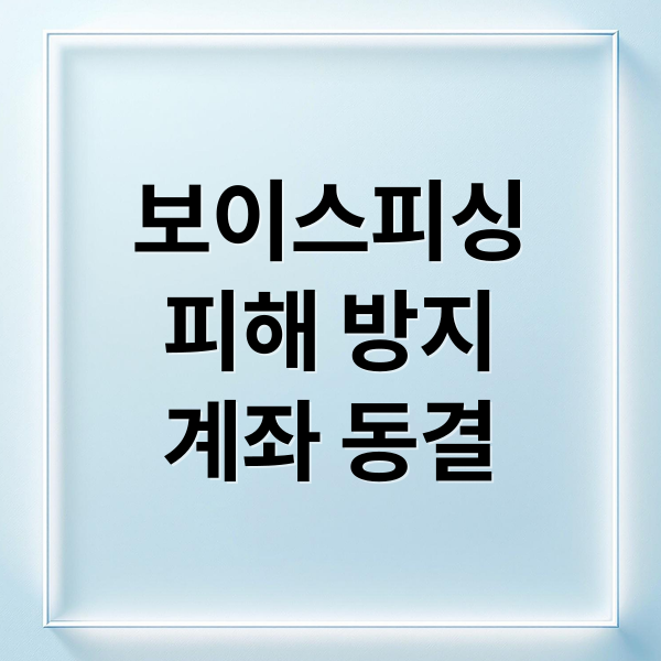 보이스피싱
피해 방지
계좌 동결 (본인계좌 일괄지급정지 보이스피싱)