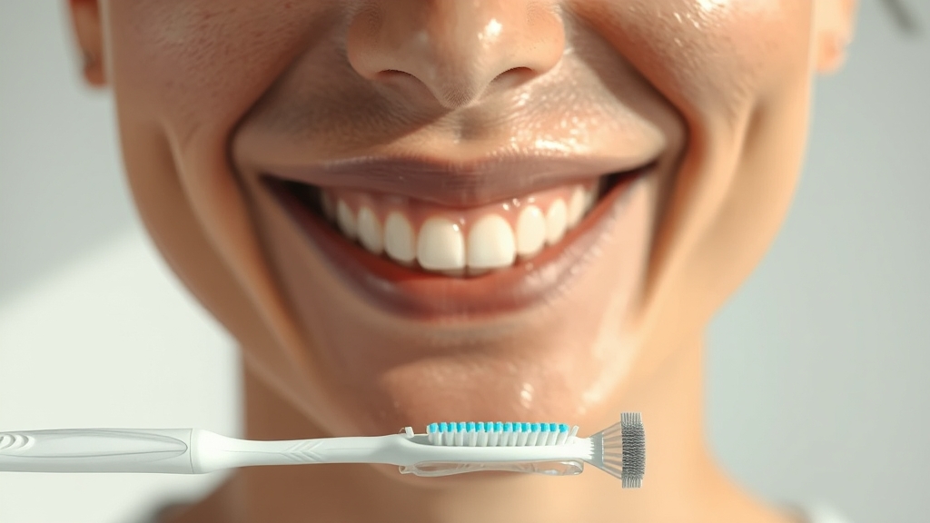 미세모 칫솔의 특징과 효과 (realistic 스타일)