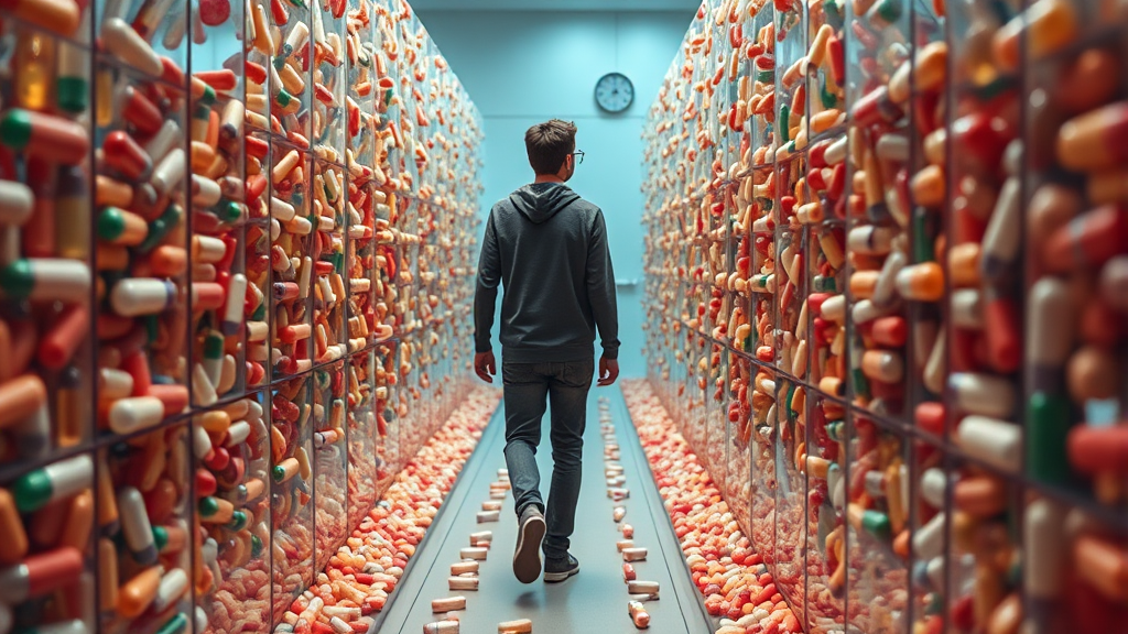 약물 복용 시 주의사항 (realistic 스타일)