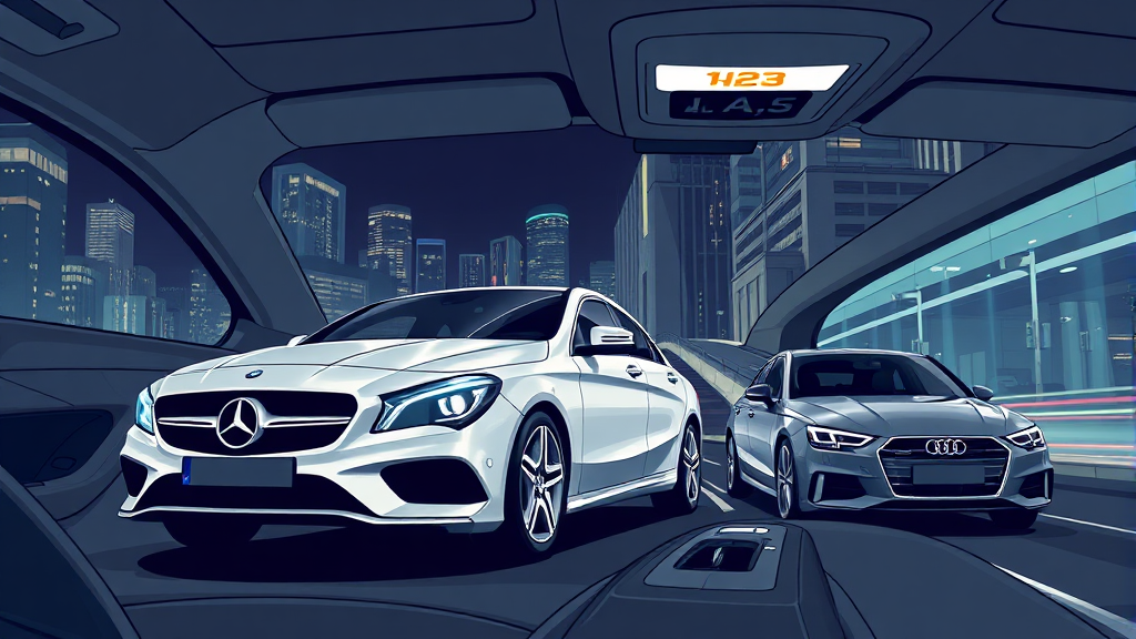 CLA220 하이브리드 경쟁 모델 비교 (illustration 스타일)