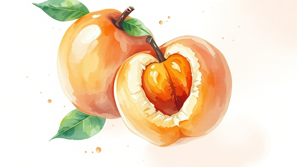 살구 칼로리 및 영양 정보 (watercolor 스타일)