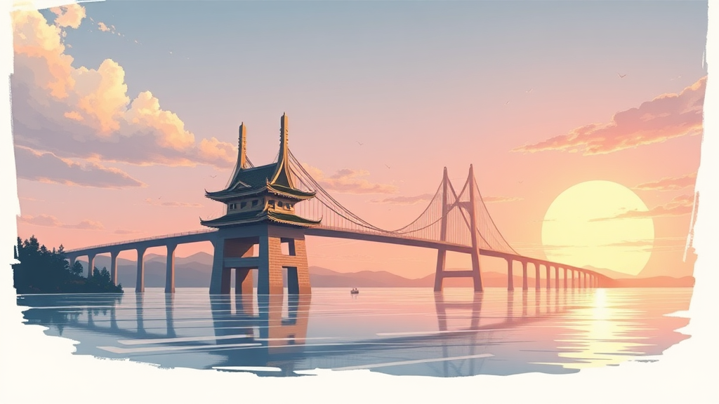 판옥선 전망대, 왜 특별할까? 역사와 건축의 만남 (illustration 스타일)