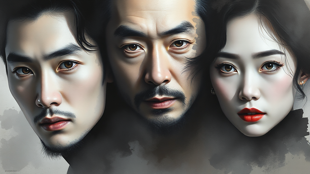 주요 등장인물 및 출연진 (watercolor 스타일)