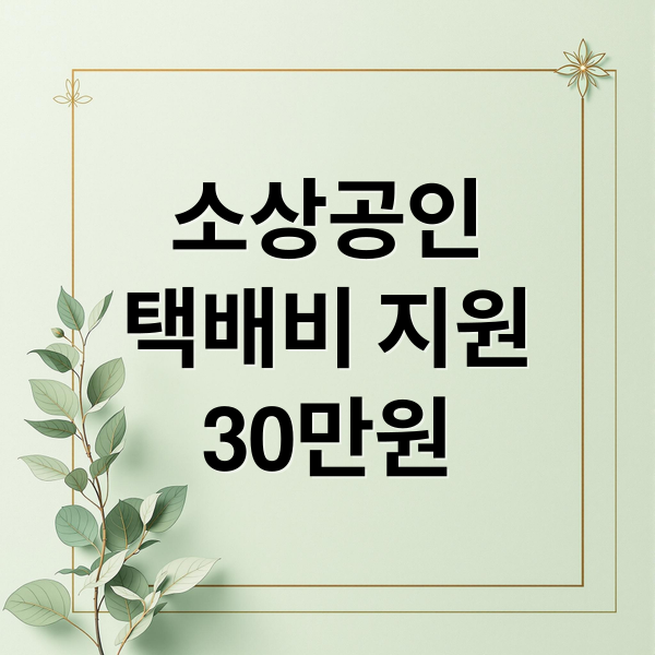 소상공인
택배비 지원
30만원 (소상공인 택배비 지원사업)