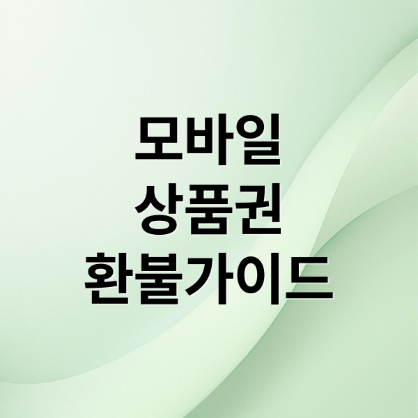 모바일
상품권
환불가이드 (모바일 상품권 100% 환불)