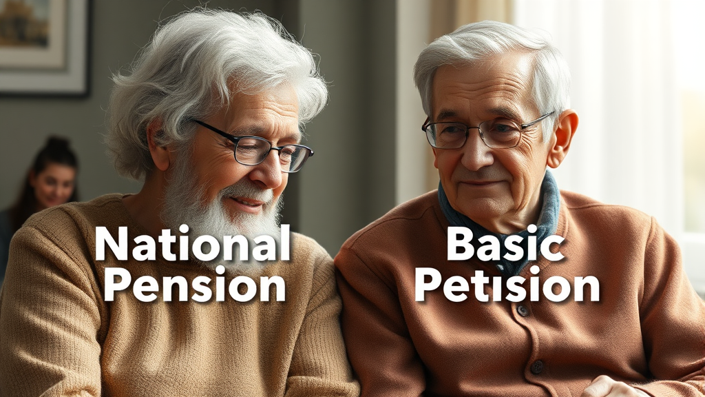 2026년 기초연금 수급 자격 완벽 분석: 나이, 소득, 재산 기준 총정리 5 기초연금과 국민연금의 차이점 (realistic 스타일)