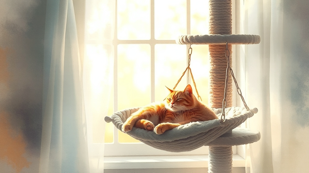 캣타워 배치 아이디어 (watercolor 스타일)