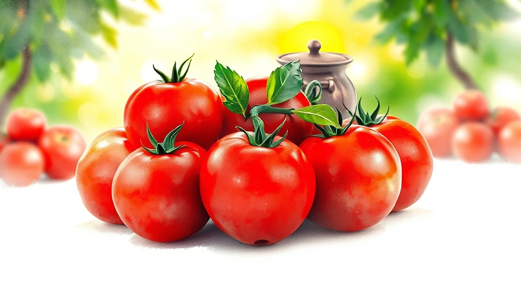 토마토 섭취 시 주의사항 (watercolor 스타일)