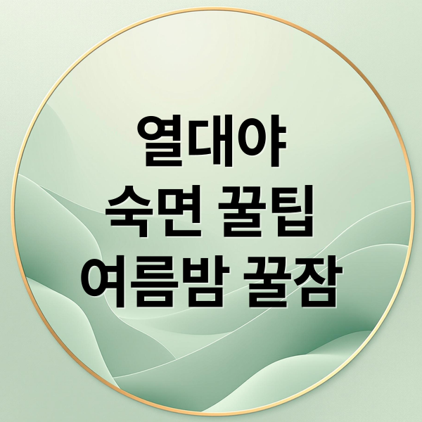 열대야
숙면 꿀팁
여름밤 꿀잠 (여름 숙면템 추천)
