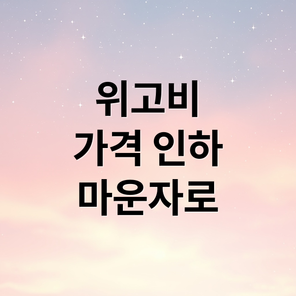 위고비
가격 인하
마운자로 (위고비 가격 40% 인하)