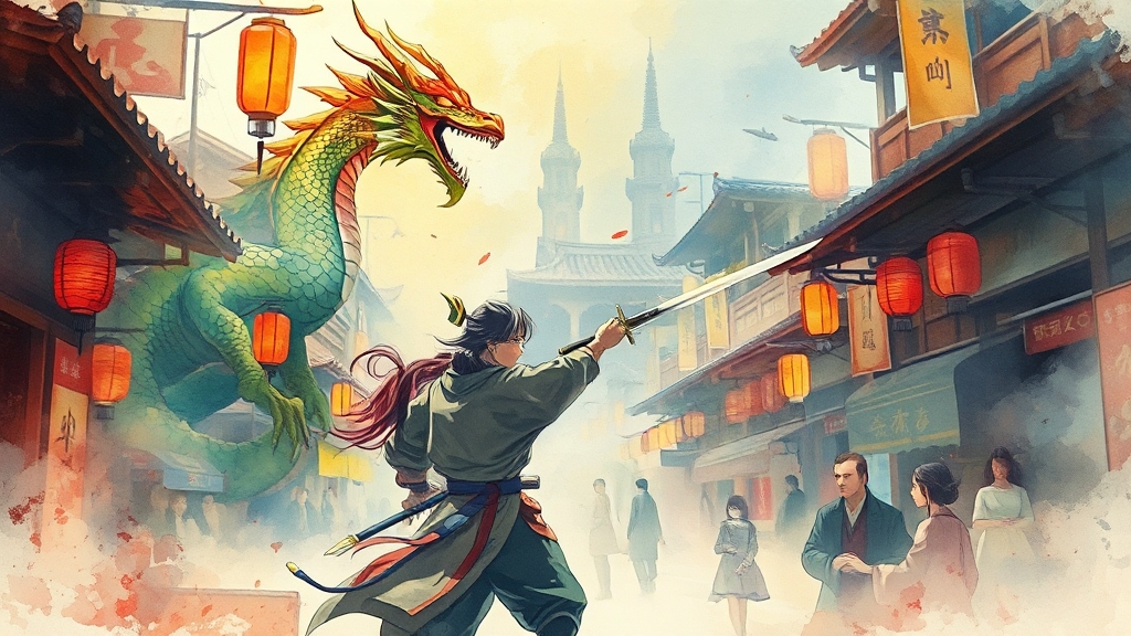 환락의 거리 & 도공마을 분석 (watercolor 스타일)